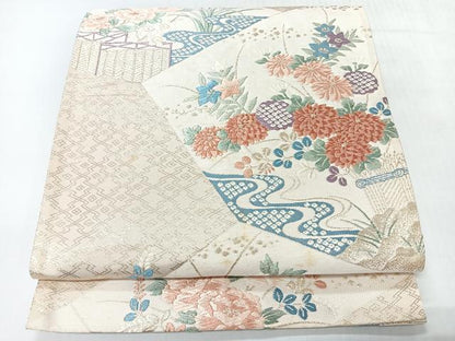 平和屋着物◎六通柄袋帯　唐織　源氏物語　金糸　正絹　逸品　CABH1912nb