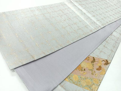 平和屋着物◎太鼓柄袋帯　切嵌花鳥文　金彩　正絹　逸品　CABH1925nb