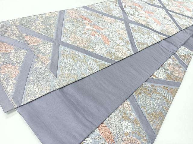 平和屋着物◎六通柄袋帯　唐織　花鳥文　金銀糸　正絹　逸品　CABH1929nb