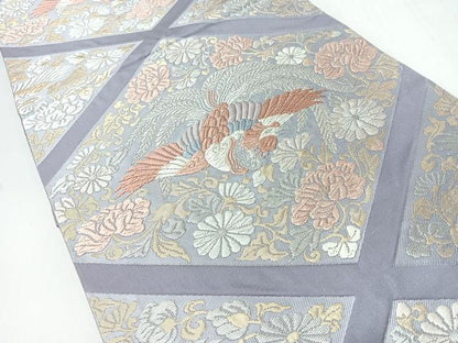平和屋着物◎六通柄袋帯　唐織　花鳥文　金銀糸　正絹　逸品　CABH1929nb