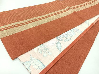 平和屋着物◎両面　六通柄袋帯　紬地　辻が花　正絹　逸品　未使用　CABH1936nb