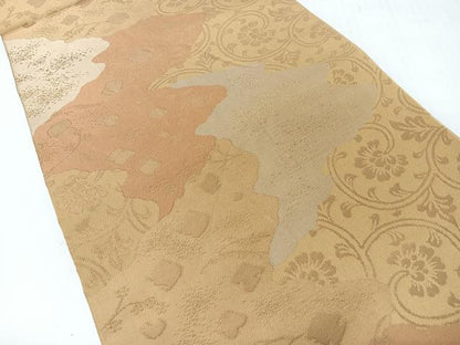平和屋着物◎全通柄袋帯　道長花唐草文　正絹　逸品　CABH1937nb