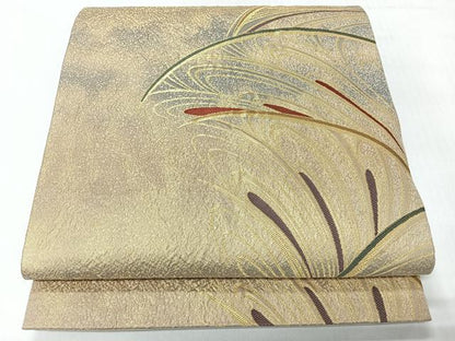 平和屋着物◎六通柄袋帯　抽象文　金糸　正絹　逸品　未使用　CABH1942nb