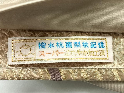 平和屋着物◎六通柄袋帯　抽象文　金糸　正絹　逸品　未使用　CABH1942nb
