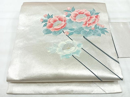 平和屋着物◎九寸名古屋帯　唐織　舞花文　金銀糸　正絹　逸品　CABH1948nb