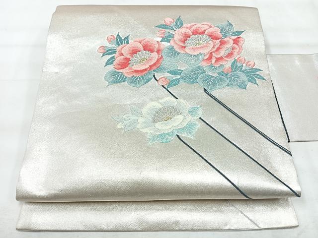 平和屋着物◎九寸名古屋帯　唐織　舞花文　金銀糸　正絹　逸品　CABH1948nb