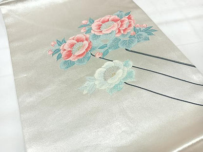 平和屋着物◎九寸名古屋帯　唐織　舞花文　金銀糸　正絹　逸品　CABH1948nb