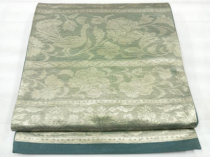 平和屋着物◎六通柄袋帯　更紗花鳥文　金糸　正絹　逸品　CABH1952nb