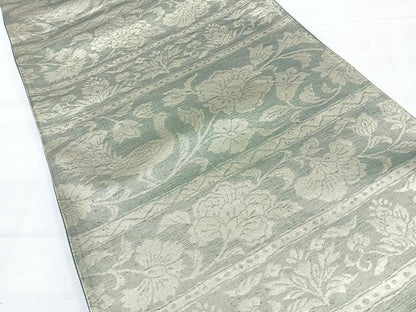 平和屋着物◎六通柄袋帯　更紗花鳥文　金糸　正絹　逸品　CABH1952nb