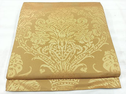 平和屋着物◎六通柄袋帯　花唐草文　金糸　正絹　逸品　CABH1954nb