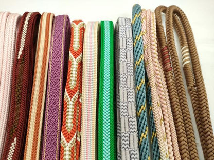 平和屋着物●和装小物　帯締め20本セット　高麗組　冠組　大和組　奈良組　貝の口組　礼装用　金糸　長尺あり　未使用あり　逸品CABH2008ju