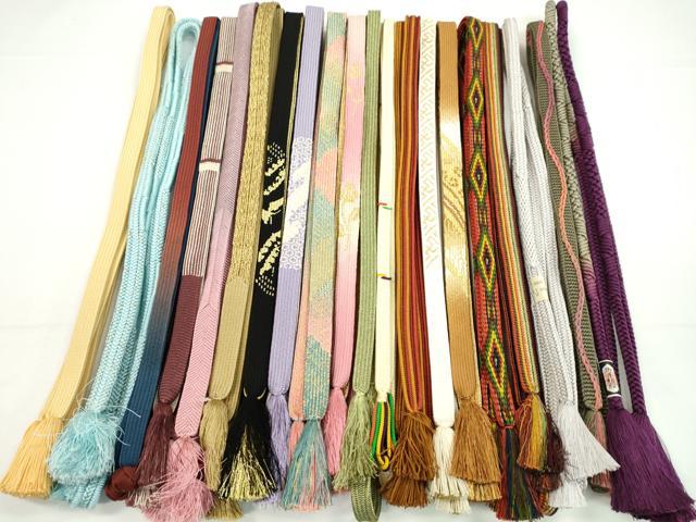 平和屋着物●和装小物　帯締め20本セット　高麗組　浮目絡み　畝打組　鴨川組　礼装用　金糸　未使用あり　逸品　CABH2009ju