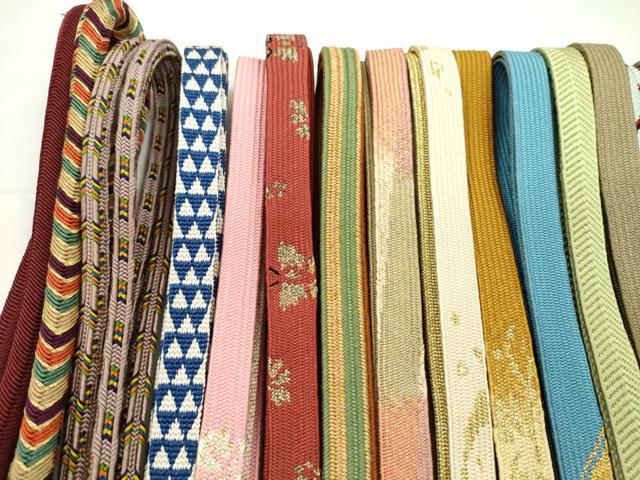 平和屋着物●和装小物　帯締め20本セット　高麗組　冠組　貝の口組　笹浪組　龍村柄　礼装用　金糸　長尺　未使用あり　逸品　CABH2018ju