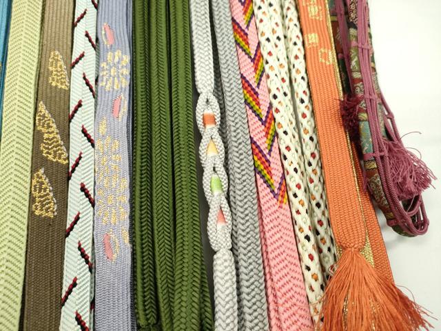 平和屋着物●和装小物　帯締め20本セット　高麗組　冠組　貝の口組　笹浪組　龍村柄　礼装用　金糸　長尺　未使用あり　逸品　CABH2018ju