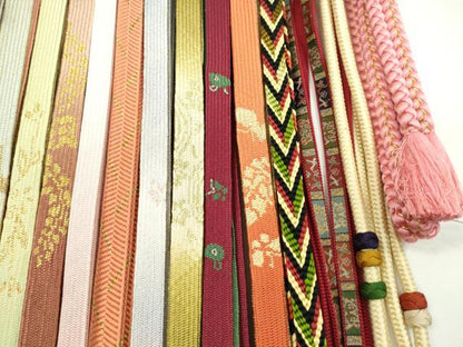 平和屋着物●和装小物　帯締め20本セット　高麗組　笹浪組　龍村柄　礼装用　亀房付き　金糸　未使用あり　逸品　CABH2023ju