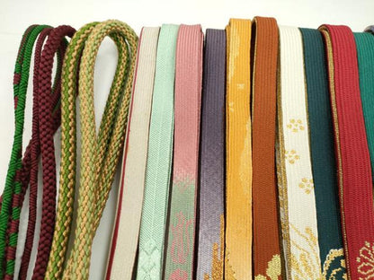 平和屋着物●和装小物　帯締め20本セット　高麗組　亀甲組　笹浪組　金銀糸　未使用あり　逸品　CABH2026ju
