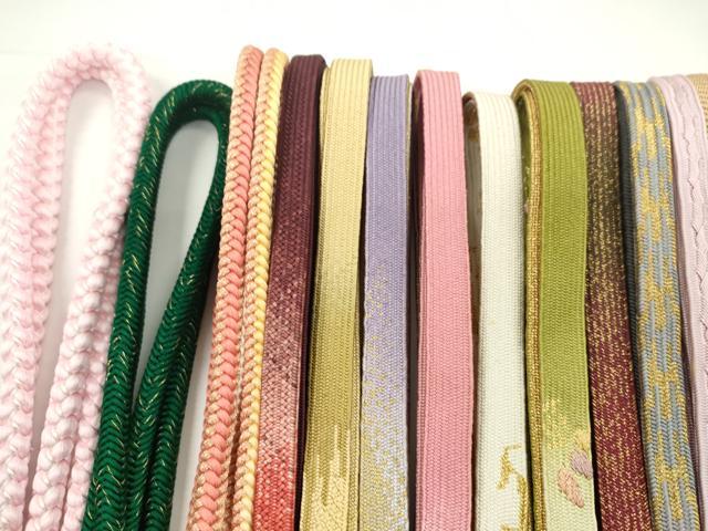 平和屋着物●和装小物　帯締め20本セット　高麗組　貝の口組　唐組　笹浪組　礼装用　金糸　未使用あり　逸品　CABH2031ju