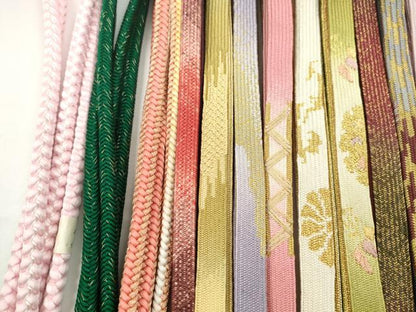 平和屋着物●和装小物　帯締め20本セット　高麗組　貝の口組　唐組　笹浪組　礼装用　金糸　未使用あり　逸品　CABH2031ju