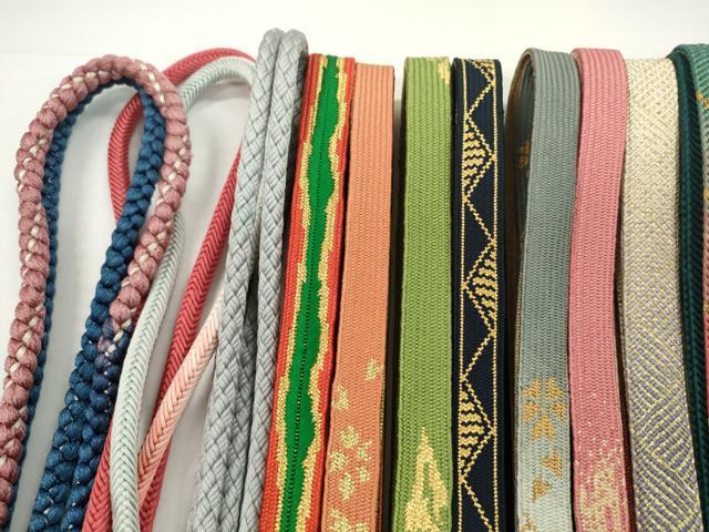平和屋着物●和装小物　帯締め20本セット　高麗組　内記組　冠組　笹浪組　奈良組　鎌倉組　礼装用　金糸　未使用あり　逸品　CABH2033ju