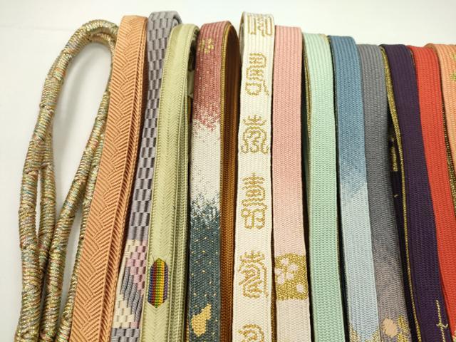 平和屋着物●和装小物　帯締め20本セット　高麗組　冠組　笹浪組　鴨川組　礼装用　金銀糸　長尺あり　未使用あり　逸品　CABH2035ju