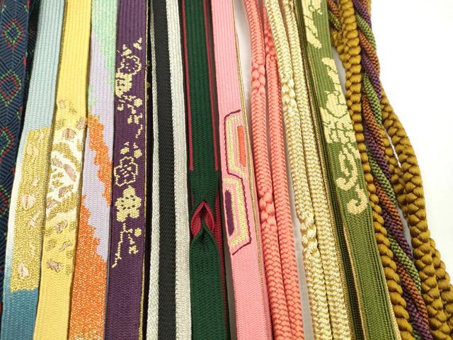 平和屋着物●和装小物　帯締め20本セット　高麗組　冠組　唐組　金銀糸　長尺あり　未使用あり　逸品　CABH2038ju