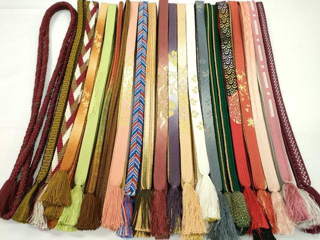 平和屋着物●和装小物　帯締め20本セット　高麗組　貝の口組　笹浪組　奈良組　御岳組　礼装用　金銀糸　未使用あり　逸品　CABH2046ju
