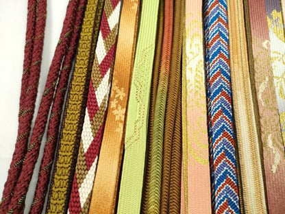 平和屋着物●和装小物　帯締め20本セット　高麗組　貝の口組　笹浪組　奈良組　御岳組　礼装用　金銀糸　未使用あり　逸品　CABH2046ju