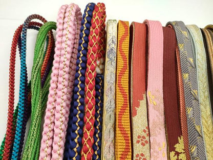 平和屋着物●和装小物　帯締め20本セット　高麗組　冠組　笹浪組　大和組　振袖用　金銀糸　未使用あり　逸品　CABH2048ju