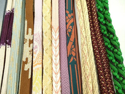 平和屋着物●和装小物　帯締め20本セット　高麗組　貝の口組　冠組　唐組　礼装用　金銀糸　未使用あり　逸品　CABH2049ju