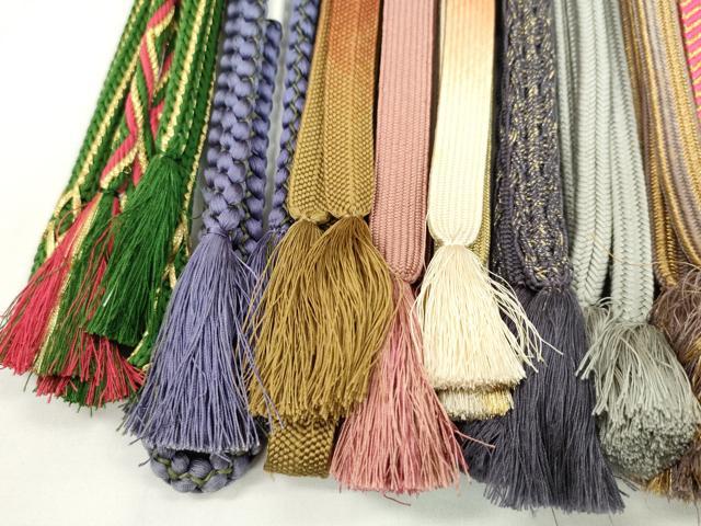 平和屋着物●和装小物　帯締め20本セット　高麗組　貝の口組　冠組　唐組　笹浪組　礼装用　振袖用　金糸　未使用あり　逸品　CABH2050ju