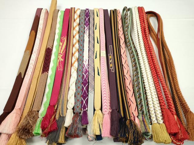 平和屋着物●和装小物　帯締め20本セット　高麗組　貝の口組　唐組　笹浪組　奈良組　礼装用　金糸　長尺あり　未使用多数　逸品CABH2052ju