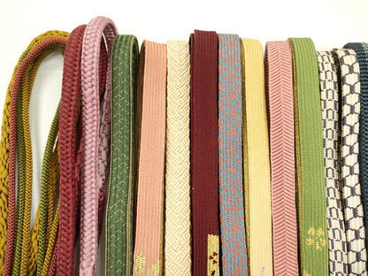 平和屋着物●和装小物　帯締め20本セット　高麗組　亀甲組　笹浪組　礼装用　金糸　未使用あり　逸品　CABH2056ju