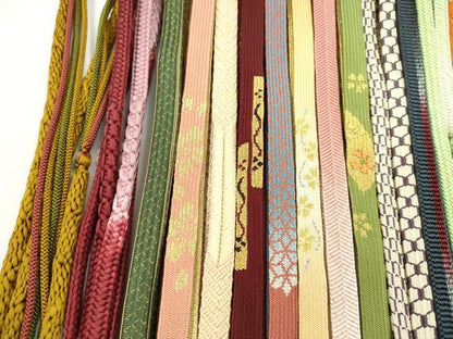 平和屋着物●和装小物　帯締め20本セット　高麗組　亀甲組　笹浪組　礼装用　金糸　未使用あり　逸品　CABH2056ju