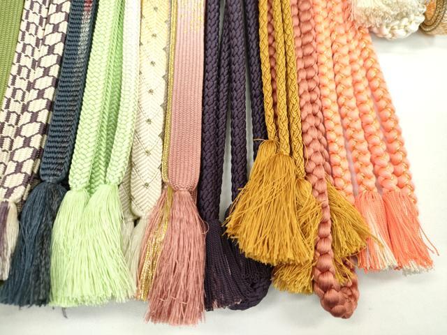 平和屋着物●和装小物　帯締め20本セット　高麗組　亀甲組　笹浪組　礼装用　金糸　未使用あり　逸品　CABH2056ju