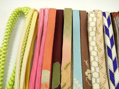 平和屋着物●和装小物　帯締め20本セット　高麗組　畝打組　丸組　金銀糸　未使用あり　逸品　CABH2063ju