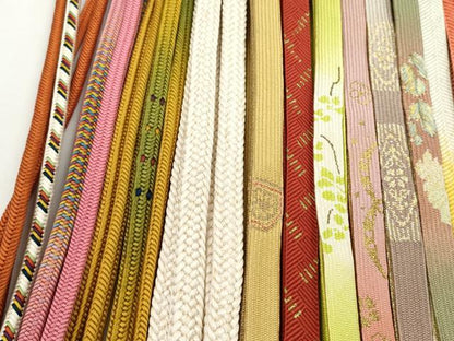 平和屋着物●和装小物　帯締め20本セット　高麗組　唐組　笹浪組　奈良組　鎌倉組　御岳組　金銀糸　逸品　CABH2069ju