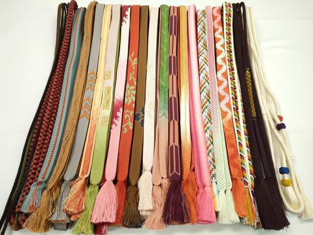 平和屋着物●和装小物　帯締め20本セット　高麗組　唐組　笹浪組　奈良組　大和組　小田巻き　金糸　未使用あり　逸品　CABH2070ju