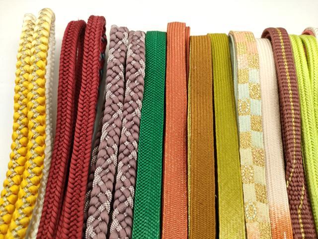 平和屋着物●和装小物　帯締め20本セット　高麗組　冠組　笹浪組　鎌倉組　四代藤三郎紐　金糸　未使用あり　逸品　CABH2073ju