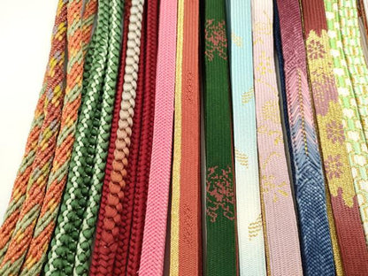 平和屋着物●和装小物　帯締め20本セット　高麗組　亀甲組　唐組　奈良組　振袖用　金糸　未使用あり　逸品　CABH2075ju