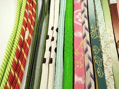 平和屋着物●和装小物　帯締め20本セット　高麗組　唐組　笹浪組　畝打組　奈良組　鴨川組　金銀糸　長尺あり　未使用あり　逸品CABH2085ju