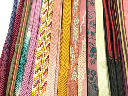 平和屋着物●和装小物　帯締め20本セット　高麗組　冠組　浮目絡み　御岳組　笹浪組　鴨川組　金糸　未使用あり　逸品　CABH2089ju
