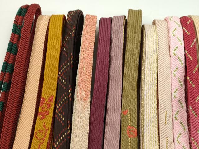 平和屋着物●和装小物　帯締め20本セット　高麗組　冠組　笹浪組　唐組　奈良組　前沢工房謹製　丸ぐけ　金糸　未使用あり　逸品CABH2092ju