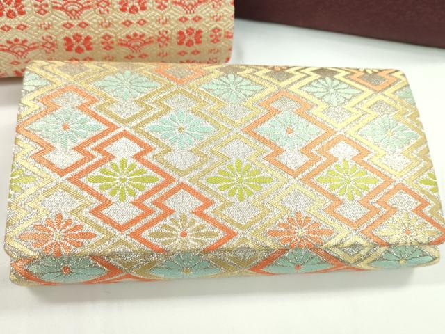 平和屋着物▼和装小物　和装バッグまとめて４点　ハンドバッグ　松皮菱花文　江戸小紋柄　暗紅色　クラッチ　金銀糸　逸品　CABH2153ju