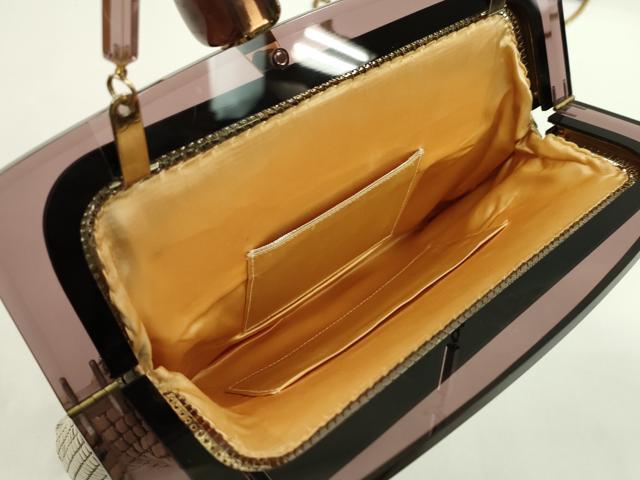 平和屋着物▼和装小物　和装バッグ　チェーンバッグまとめて３点　メッシュ　白　ベージュ　ヴァニラ色　逸品　CABH2156ju