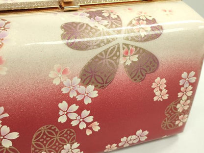 平和屋着物▼和装小物　和装バッグ　ハンドバッグ　舞花七宝文　スクエア型　振袖　エナメル　金彩　逸品　CABH2161ju