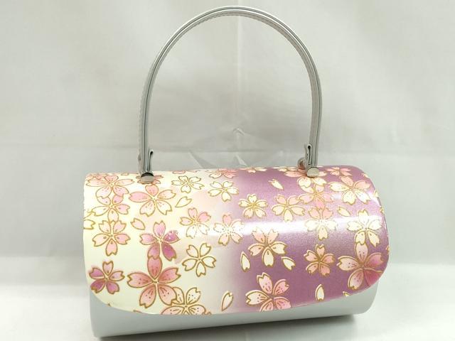 平和屋着物▼和装小物　和装バッグ　ハンドバッグ　舞桜文　振袖　金彩　逸品　CABH2173ju