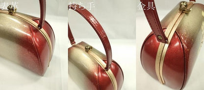 平和屋着物▼和装小物　和装バッグ　ハンドバッグ　芝草桜文　ラインストーン　振袖　金彩　逸品　CABH2175ju