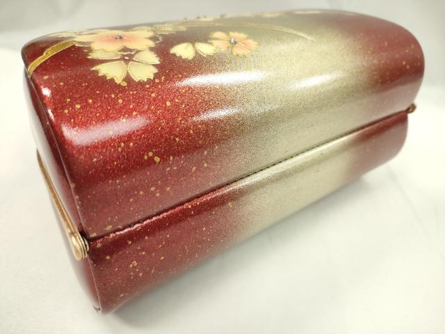 平和屋着物▼和装小物　和装バッグ　ハンドバッグ　芝草桜文　ラインストーン　振袖　金彩　逸品　CABH2175ju