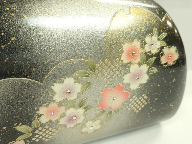 平和屋着物▼和装小物　和装バッグ　ハンドバッグ　桜鹿の子文　MICHELE MARTUCCI　ラインストーン　振袖　金彩　逸品　CABH2176ju