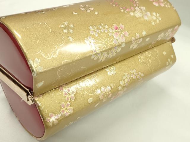 平和屋着物▼和装小物　和装バッグ　ハンドバッグ　桜文　振袖　金彩　逸品　CABH2178ju